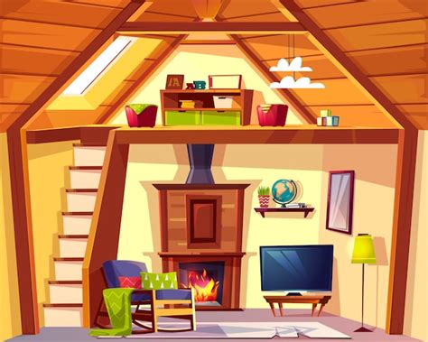 Free Vector Cozy Duplex Background Cartoon Interior Of Playroom