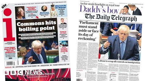Newspaper Headlines Bitter And Extraordinary Scenes In Commons Bbc