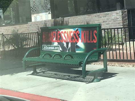 Homelessness Kills Ad On An Anti Homeless Bench In La R Pics