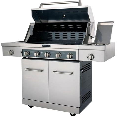 Kitchenaid 5 Burner Propane Gas Grill In Stainless Steel With Sear And