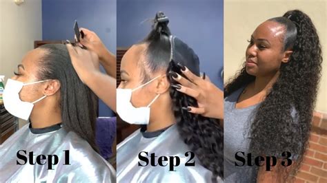 How To Half Up Half Down Quick Weave Step By Step Tutorial Youtube