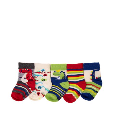 Dino Gripper Crew Socks 5 Pack Toddler Multicolor Journeys