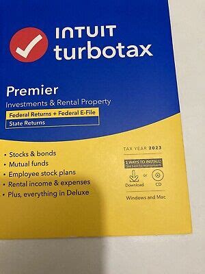 Intuit Turbotax Premier Investments Rental Property State Returns
