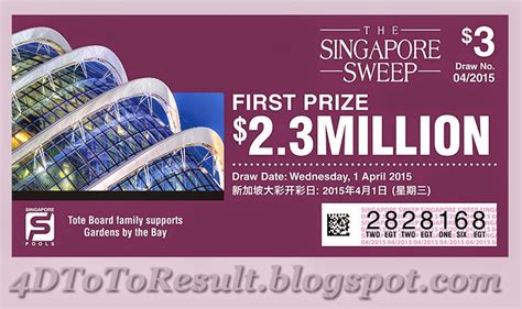 Big sweep result apk is a tools apps on android. Singapore Pools Singapore Sweeps $2.3 Million Draw 01 ...
