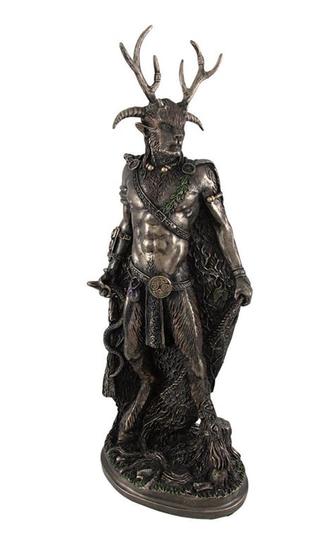Bronze Celtic God Cernunnos Statue Standing Horned God