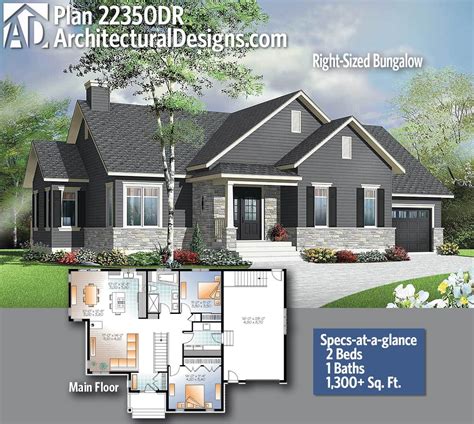 Plan 22350dr Right Sized Bungalow In 2020 Bungalow Style House Plans
