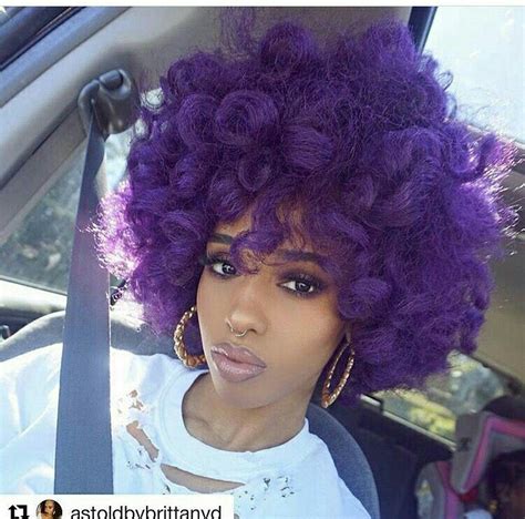 Pin By Ajahnique Smith On Hair Time Purple Natural Hair Curly Hair
