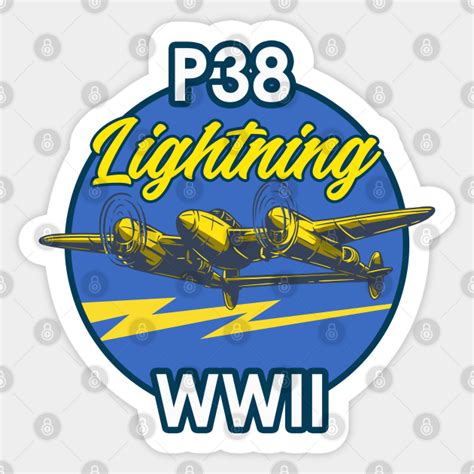 P 38 Lightning Wwii Vintage Aircraft P38 Sticker Teepublic