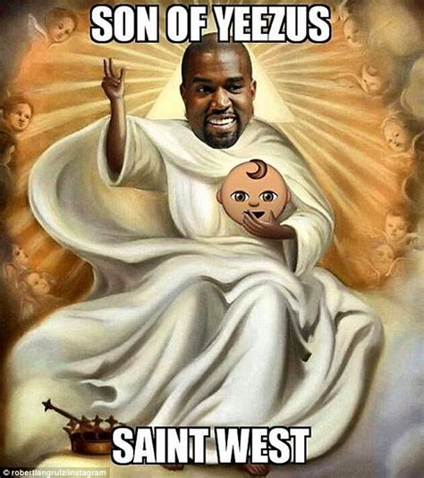 Jesus meme baby ferrell sweet funny thank memes bobby ricky dear help quotes workout quote jokes humor. Kim Kardashian and Kanye West name baby son Saint | Daily Mail Online