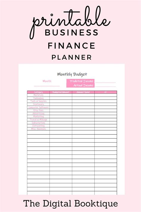 If your business has been around long. Small Business Finance Planner Printable Budget Templates ...