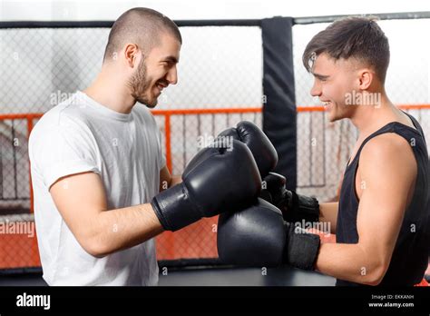 Boxers Fight In A Sparring Stock Photo Alamy