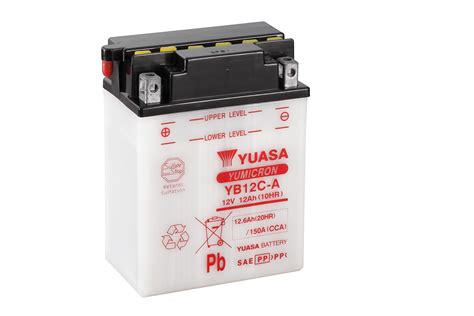 The starting battery converts chemical energy into electrical energy. Yuasa Motorcycle Battery YB12C-A 12V 12Ah From County Battery