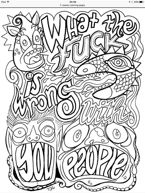 87 Awesome Free Printable Coloring Pages For Adults Only Swear Words Pdf For Background Sketch