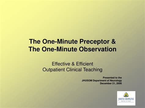 Ppt The One Minute Preceptor And The One Minute Observation Powerpoint