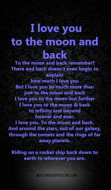 Love You To The Moon And Back Love Quotes Pinterest Moon