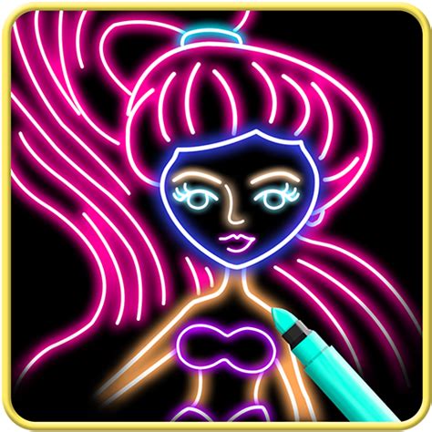 Doodleglow Neon Drawing Easy Drawing Color And Draw