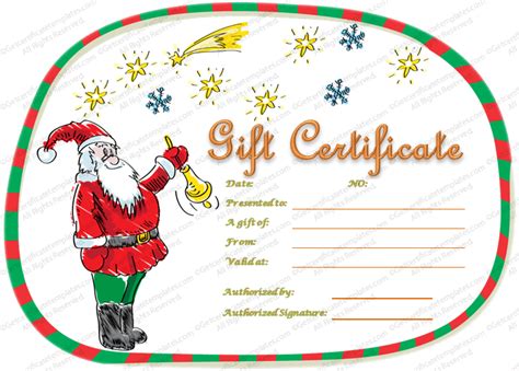 magical christmas gift certificate template