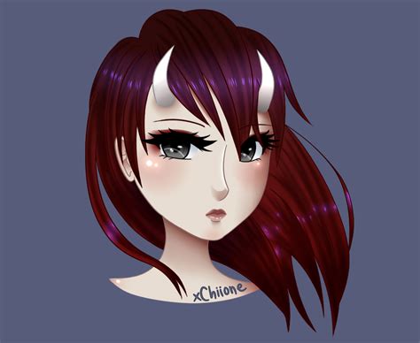 Oc Red Haired Demon Girl By Xchiione On Deviantart