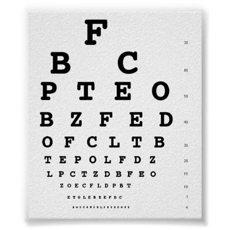 Snellen Eye Test Chart Print