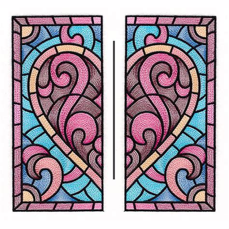 Heart Stained Glass Square Split