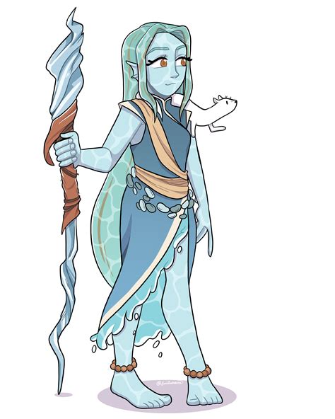 Art Oc Ophelia The Water Genasi Monksorcerer Commission Rdnd