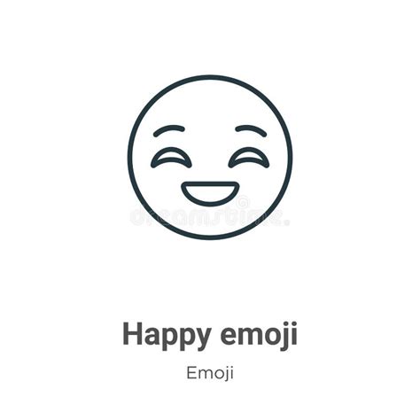 Happy Emoji Outline Vector Icon Thin Line Black Happy Emoji Icon Flat