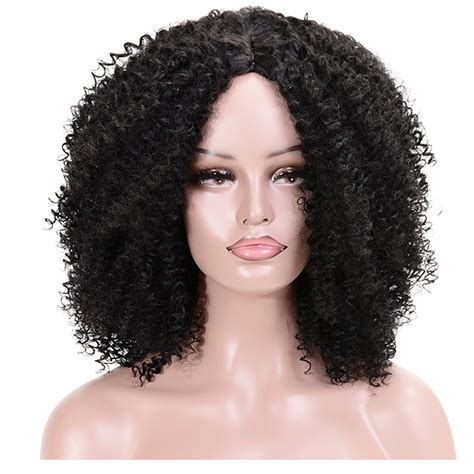 Deyngs Natural Brown Black O Hair Short Afro Kinky Curly