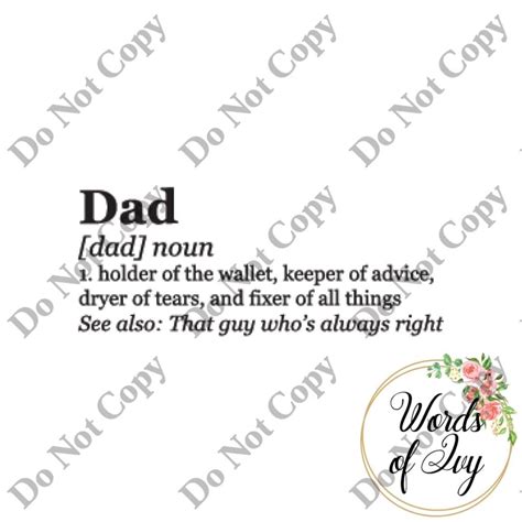 Svg Digital Download Dad Definition Fathers Day Daddy Etsy
