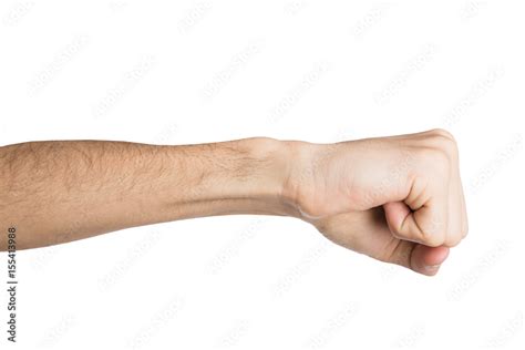 Hand Gesture Man Clenched Fist Ready To Punch Stock Photo Adobe Stock