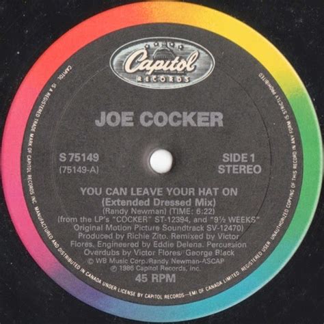 Alterno Retro Disco 80s Joe Cocker You Can Leave Your Hat On Maxi Single 1986 By Joe
