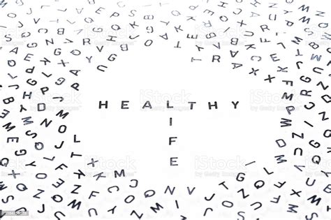 Healthy Life Word Written As A T Vertical And Horizontal Pattern Black