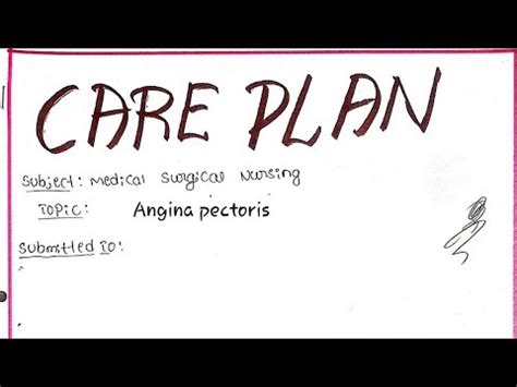 Angina Pectoris Nursing Care Plan Notes YouTube