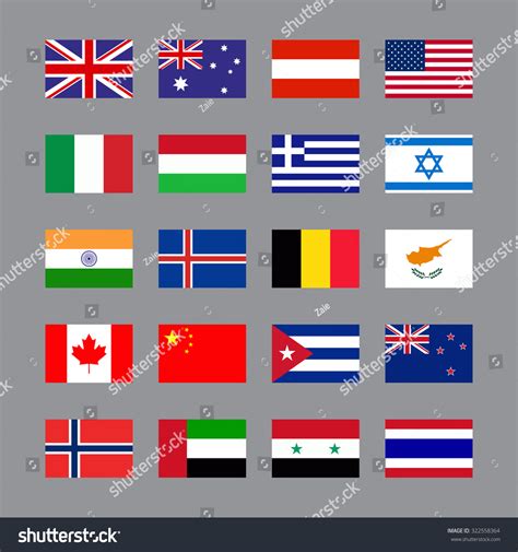 Simple Vector Flags Different Countries Flag Stock Vector Royalty Free