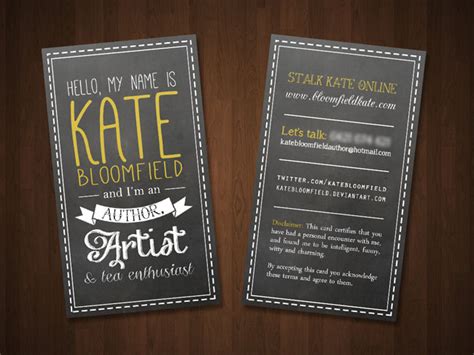 Virtual business cards for everyone! Free Author Business Card Templates - Adazing