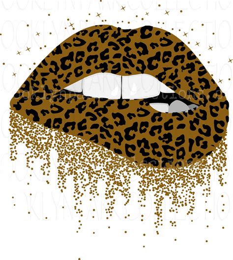Leopard Lips Cheetah Animal Print Glitter Transfer Ready Etsy