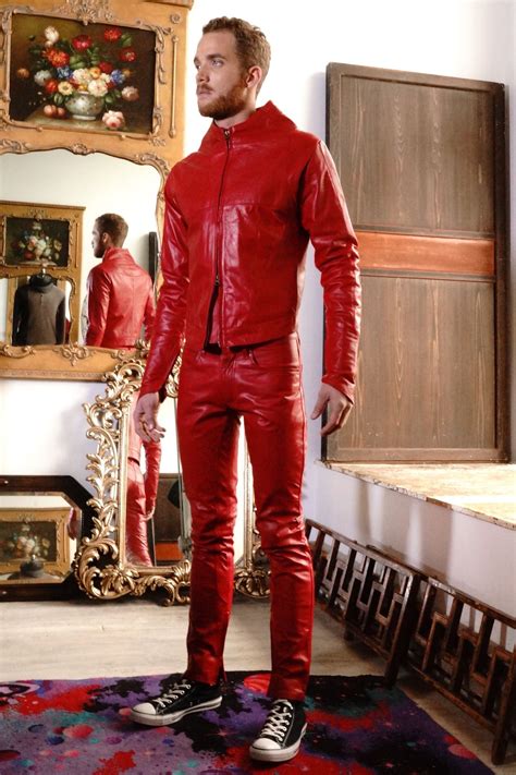 Our Take On Young Santa Built For Man Red Leather Suit