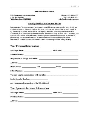 After that, your client intake form template for law firm is ready. 23 Printable family law client intake form Templates - Fillable Samples in PDF, Word to Download ...