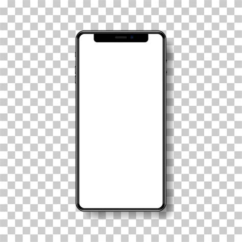 High Quality Realistic Trendy No Frame Smartphone With Blank White Screen Mockup Phone For