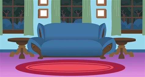 Living Room Bedroom Cartoon Living Room S Purple Blue Angle Png