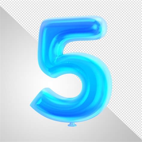 Premium Psd A Blue Balloon With The Number 5 In The Middle