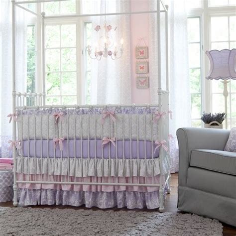 Caden lane has several damask baby bedding options in the most popular nursery colors. Lilac and Silver Gray Damask Crib Bedding Collection by ...