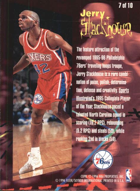 Buy from many sellers and get your cards all in one shipment! 1995-96 (76ERS) Fleer Rookie Phenoms #7 Jerry Stackhouse