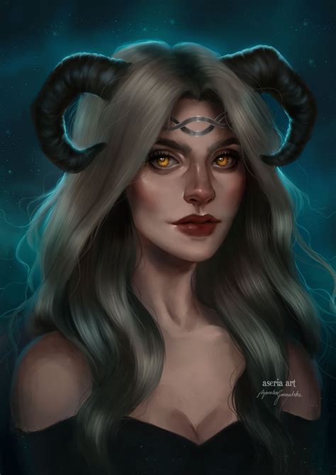 Horns By Aseriaart On Deviantart Character Portraits Character Art Gothic Fantasy Art