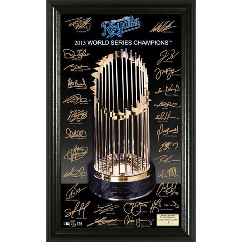 2015 World Series Champions Kansas City Royals Trophy Signature Photo