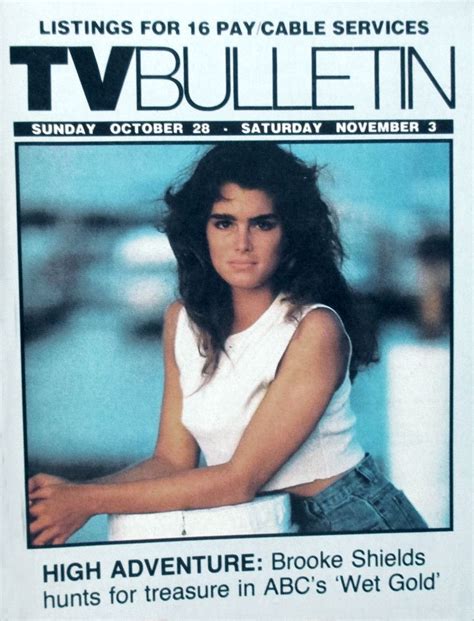 Brooke Shields In A Photo From Wet Gold Covers Tv Bulletin October