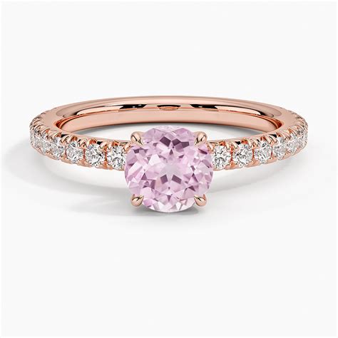 Lab Grown Sapphire Luxe Amelie Diamond Ring In 14k Rose Gold