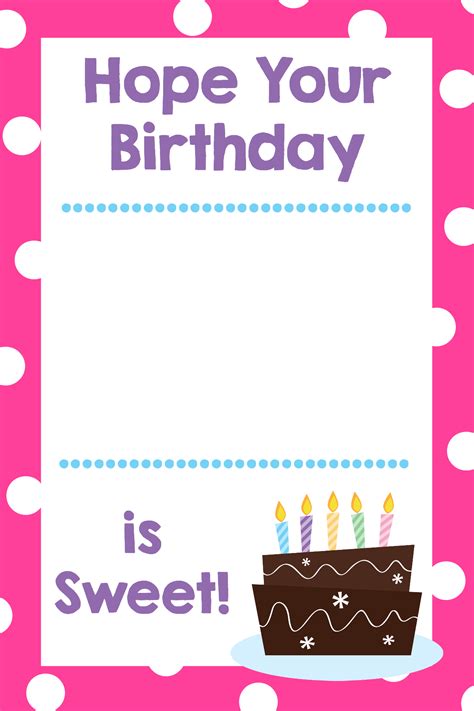 Printable Ticket Place Holder For Birthday Card
