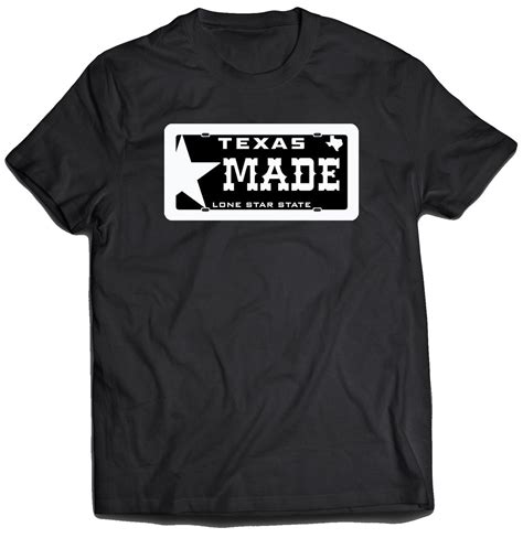 Texas Made License Plate Supercar Shirts