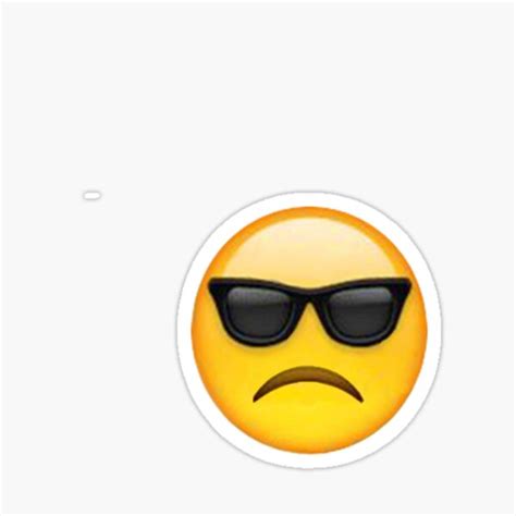 Sad Sunglasses Emoji Sticker By Sneddy Redbubble