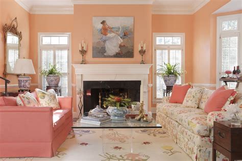 Simple Peach Living Room With Diy Home Decorating Ideas